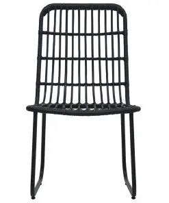 vidaXL Garden Chairs 2 pcs Poly Rattan Black