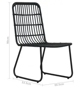 vidaXL Garden Chairs 2 pcs Poly Rattan Black