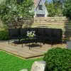 vidaXL 6 Piece Garden Lounge Set with Cushions Black PVC