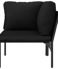vidaXL 3 Piece Garden Lounge Set with Cushions Black PVC