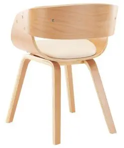 vidaXL Dining Chairs 4 pcs Cream Bent Wood and Faux Leather