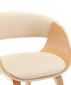 vidaXL Dining Chairs 4 pcs Cream Bent Wood and Faux Leather