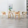 vidaXL Dining Chairs 4 pcs Cream Bent Wood and Faux Leather