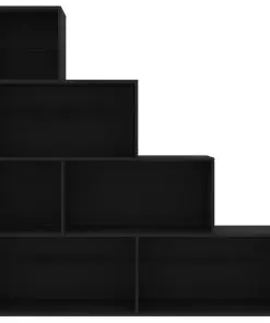 vidaXL Book Cabinet/Room Divider Black 155x24x160 cm Chipboard