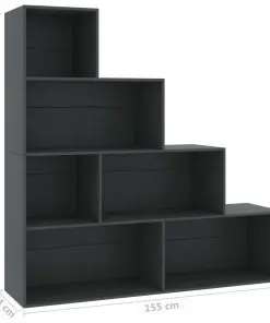 vidaXL Book Cabinet/Room Divider Grey 155x24x160 cm Chipboard