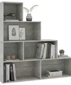 vidaXL Book Cabinet/Room Divider Concrete Grey 155x24x160 cm Chipboard