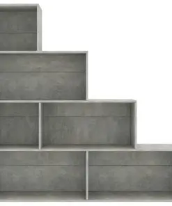 vidaXL Book Cabinet/Room Divider Concrete Grey 155x24x160 cm Chipboard