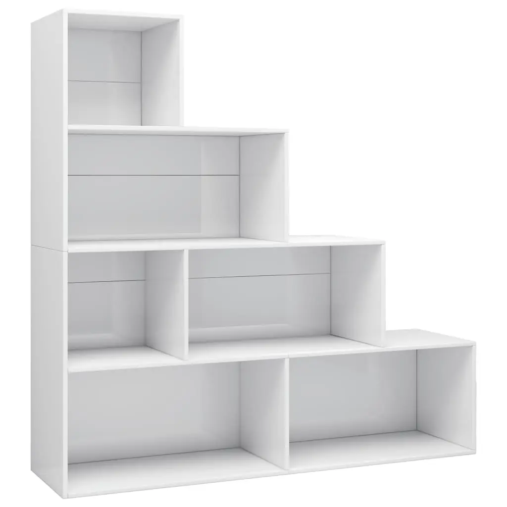 vidaXL Book Cabinet/Room Divider High Gloss White 155x24x160 cm Chipboard