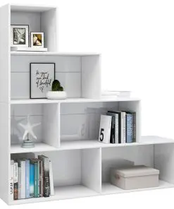 vidaXL Book Cabinet/Room Divider High Gloss White 155x24x160 cm Chipboard