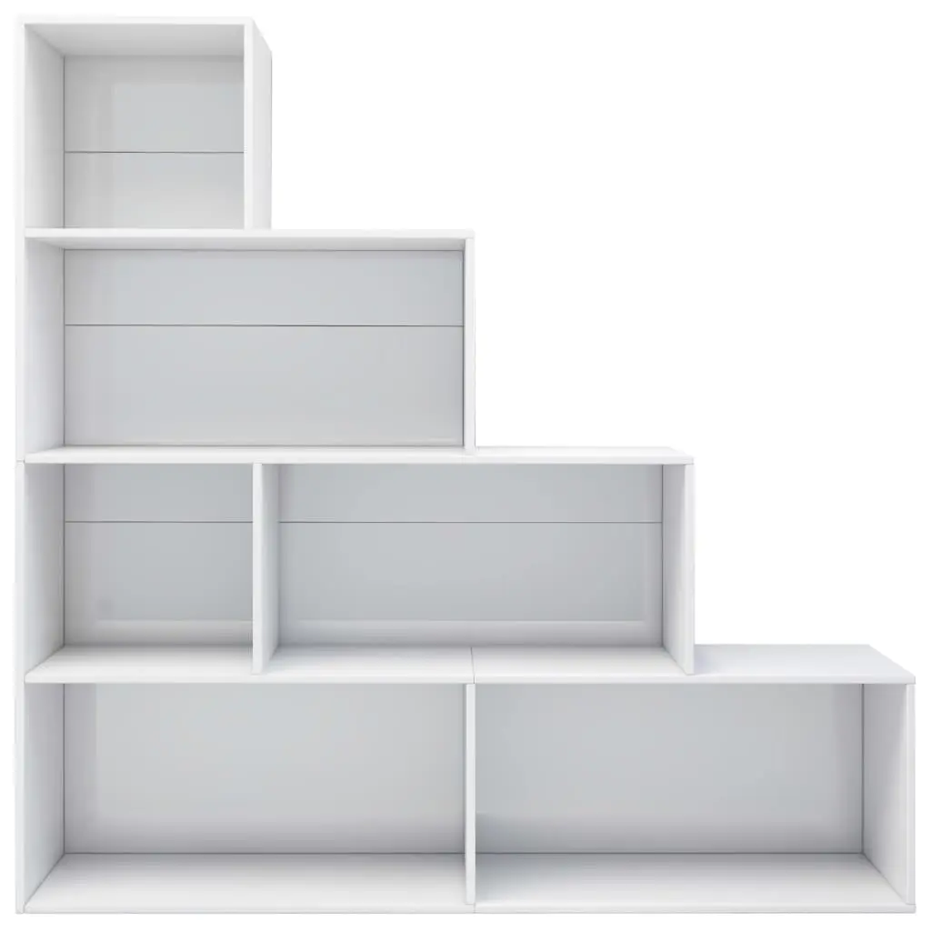 vidaXL Book Cabinet/Room Divider High Gloss White 155x24x160 cm Chipboard
