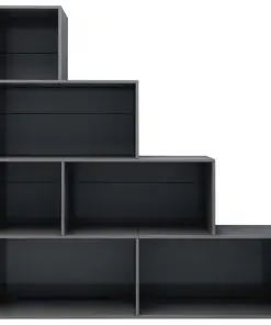 vidaXL Book Cabinet/Room Divider High Gloss Grey 155x24x160 cm Chipboard