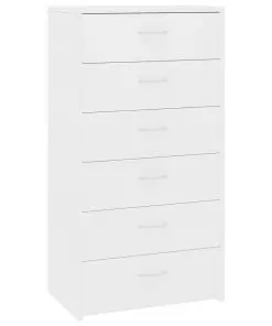 vidaXL Sideboard with 6 Drawers White 50x34x96 cm Chipboard