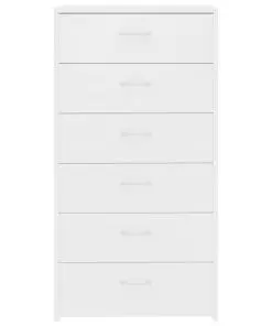 vidaXL Sideboard with 6 Drawers White 50x34x96 cm Chipboard