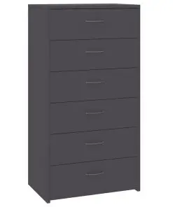 vidaXL Sideboard with 6 Drawers Grey 50x34x96 cm Chipboard