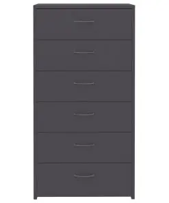 vidaXL Sideboard with 6 Drawers Grey 50x34x96 cm Chipboard