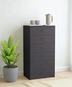 vidaXL Sideboard with 6 Drawers Grey 50x34x96 cm Chipboard