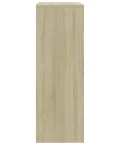 vidaXL Sideboard with 6 Drawers White and Sonoma Oak 50x34x96 cm Chipboard