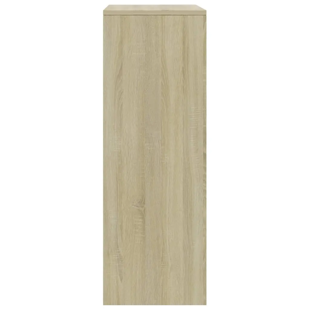 vidaXL Sideboard with 6 Drawers White and Sonoma Oak 50x34x96 cm Chipboard