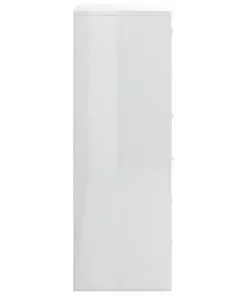 vidaXL Sideboard with 6 Drawers High Gloss White 50x34x96 cm Chipboard