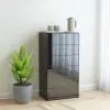 vidaXL Sideboard with 6 Drawers High Gloss Black 50x34x96 cm Chipboard