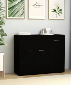 vidaXL Sideboard Black 88x30x70 cm Chipboard