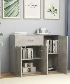 vidaXL Sideboard Concrete Grey 88x30x70 cm Chipboard