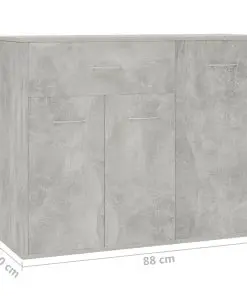 vidaXL Sideboard Concrete Grey 88x30x70 cm Chipboard