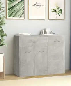 vidaXL Sideboard Concrete Grey 88x30x70 cm Chipboard