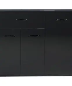 vidaXL Sideboard High Gloss Black 88x30x70 cm Chipboard