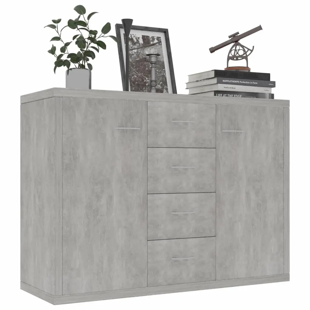 vidaXL Sideboard Concrete Grey 88x30x65 cm Chipboard