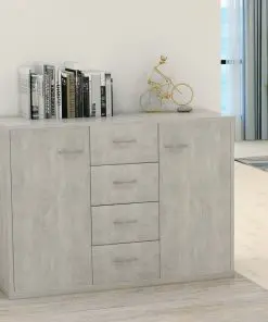 vidaXL Sideboard Concrete Grey 88x30x65 cm Chipboard