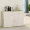 vidaXL Sideboard White and Sonoma Oak 88x30x65 cm Chipboard vidaXL Sideboard White and Sonoma Oak 88x30x65 cm Chipboard