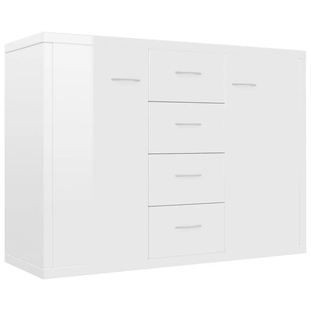 vidaXL Sideboard High Gloss White 88x30x65 cm Chipboard