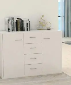 vidaXL Sideboard High Gloss White 88x30x65 cm Chipboard