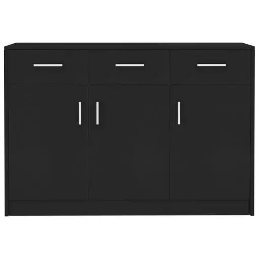 vidaXL Sideboard Black 110x34x75 cm Chipboard