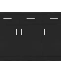 vidaXL Sideboard Black 110x34x75 cm Chipboard