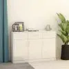vidaXL Sideboard High Gloss White 110x34x75 cm Chipboard
