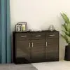 vidaXL Sideboard High Gloss Black 110x34x75 cm Chipboard
