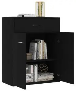 vidaXL Sideboard Black 60x30x75 cm Chipboard
