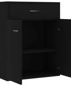 vidaXL Sideboard Black 60x30x75 cm Chipboard