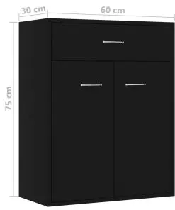 vidaXL Sideboard Black 60x30x75 cm Chipboard