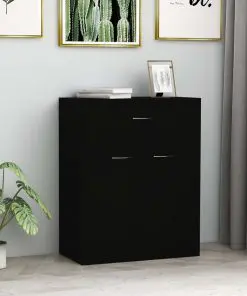 vidaXL Sideboard Black 60x30x75 cm Chipboard
