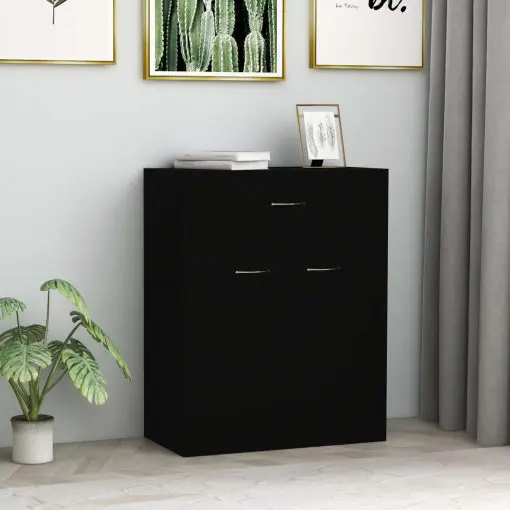 vidaXL Sideboard Black 60x30x75 cm Chipboard