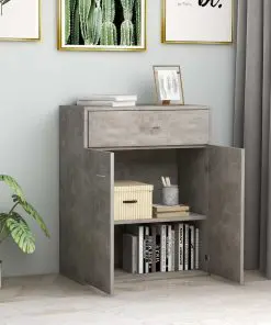 vidaXL Sideboard Concrete Grey 60x30x75 cm Chipboard