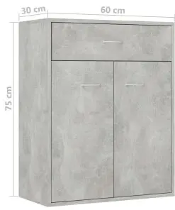 vidaXL Sideboard Concrete Grey 60x30x75 cm Chipboard