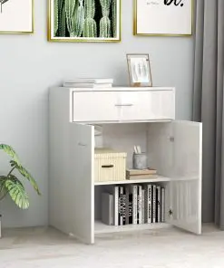 vidaXL Sideboard High Gloss White 60x30x75 cm Chipboard
