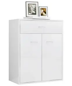 vidaXL Sideboard High Gloss White 60x30x75 cm Chipboard