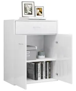 vidaXL Sideboard High Gloss White 60x30x75 cm Chipboard