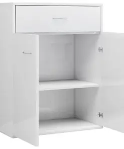 vidaXL Sideboard High Gloss White 60x30x75 cm Chipboard