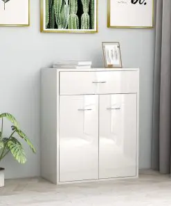 vidaXL Sideboard High Gloss White 60x30x75 cm Chipboard